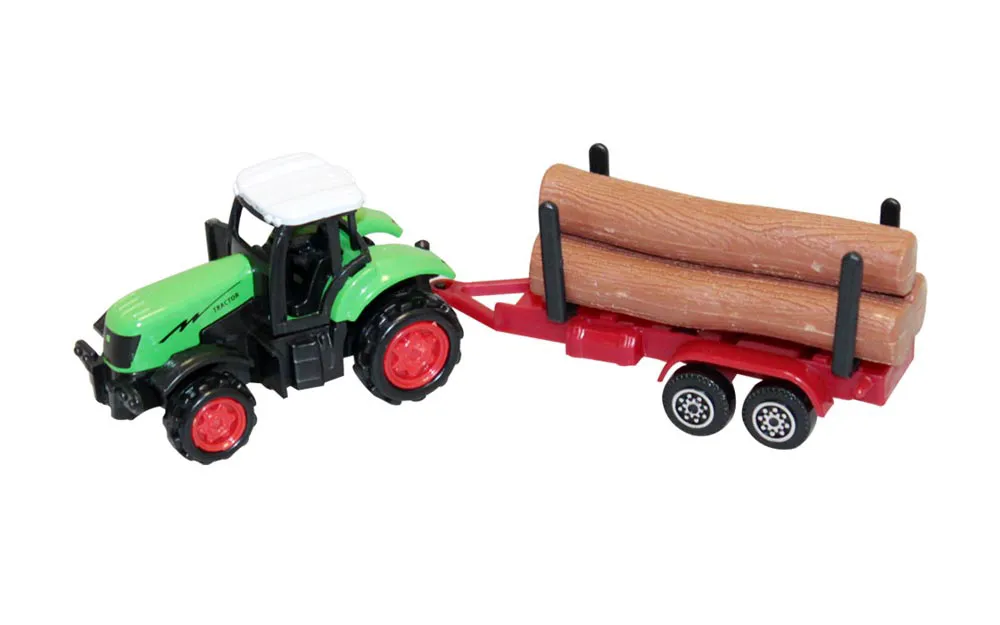 Traktor+prikolica 1:64