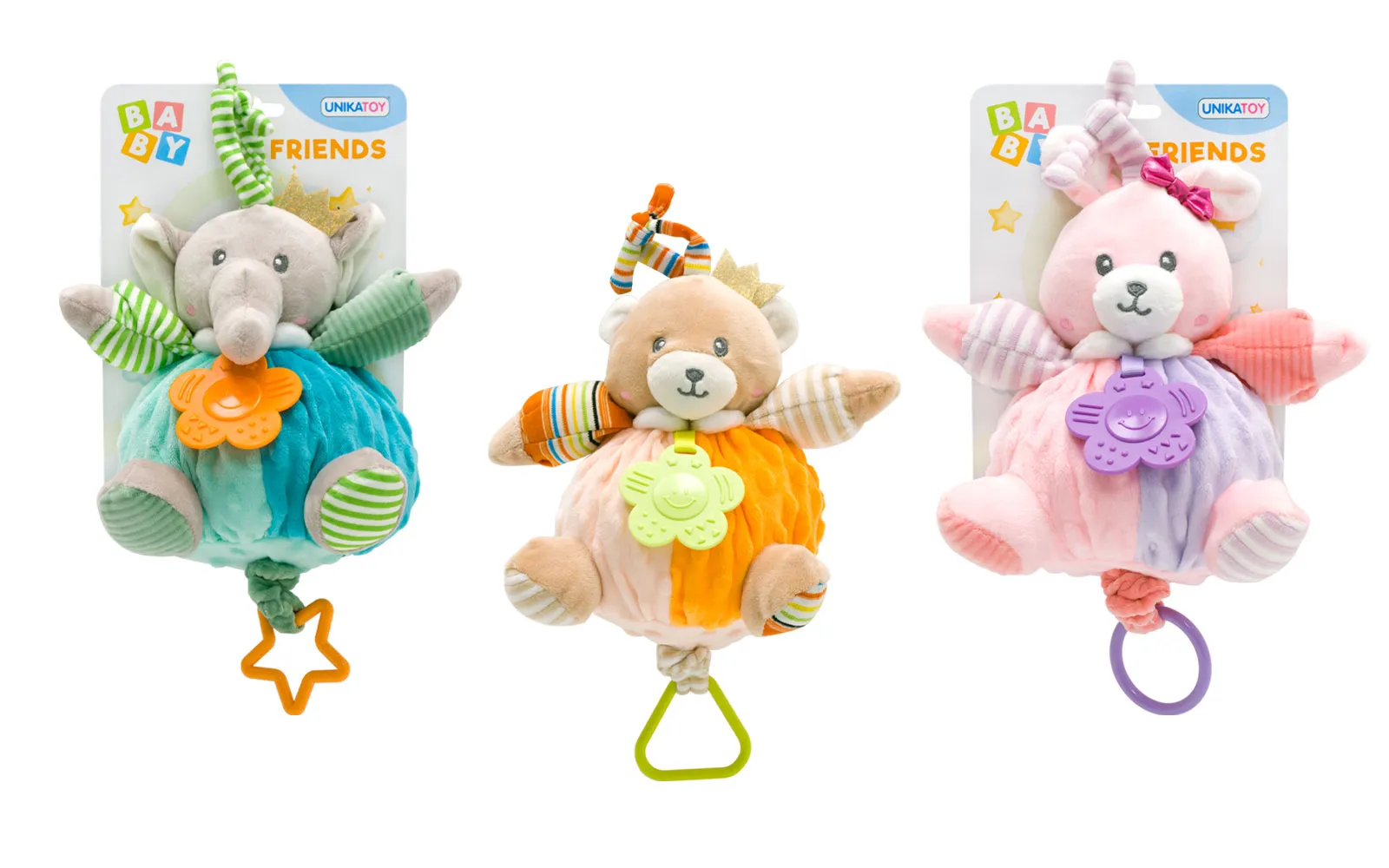 Plišani Životinja Baby Pastel na Potez Zvečka 20 CM