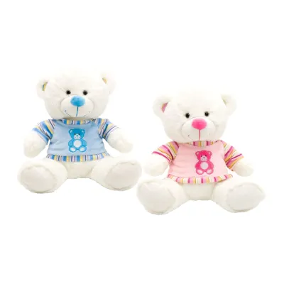 Plišani medo bijeli u majici 26cm