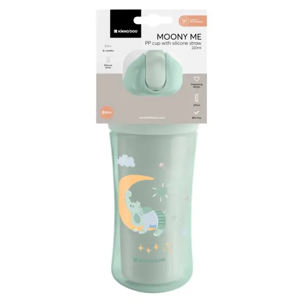 Kb Pp Šolja Sa Silikonskom Slamkom 220Ml,Moony Me Mint